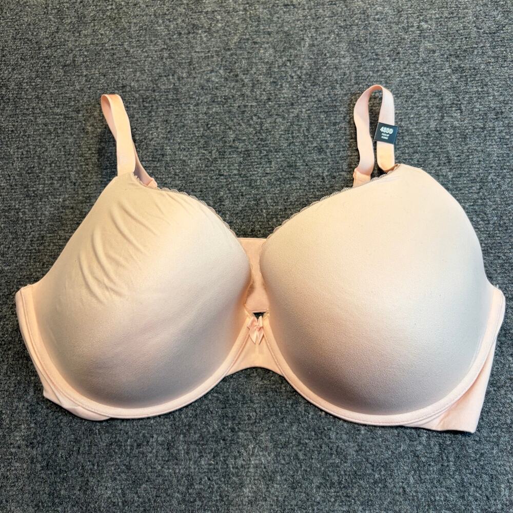 Torrid Curve Size 48DD Pink Underwire Push Up Plunge Bra Plus New Adjustable